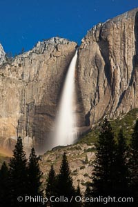 Yosemite Falls in peak flow, viewed from Cook's meadow, spring, Yosemite National Park, California