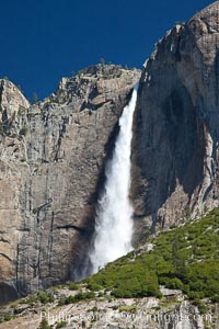 Yosemite Falls viewed from Cooks Meadow, spring, Yosemite National Park, California