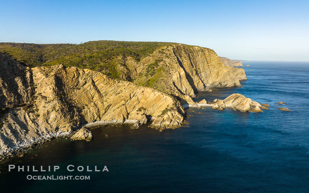 Coastline of Kangaroo Island, Near Pissy Boy Rocks, South Australia, aerial photo., natural history stock photograph, photo id 39291