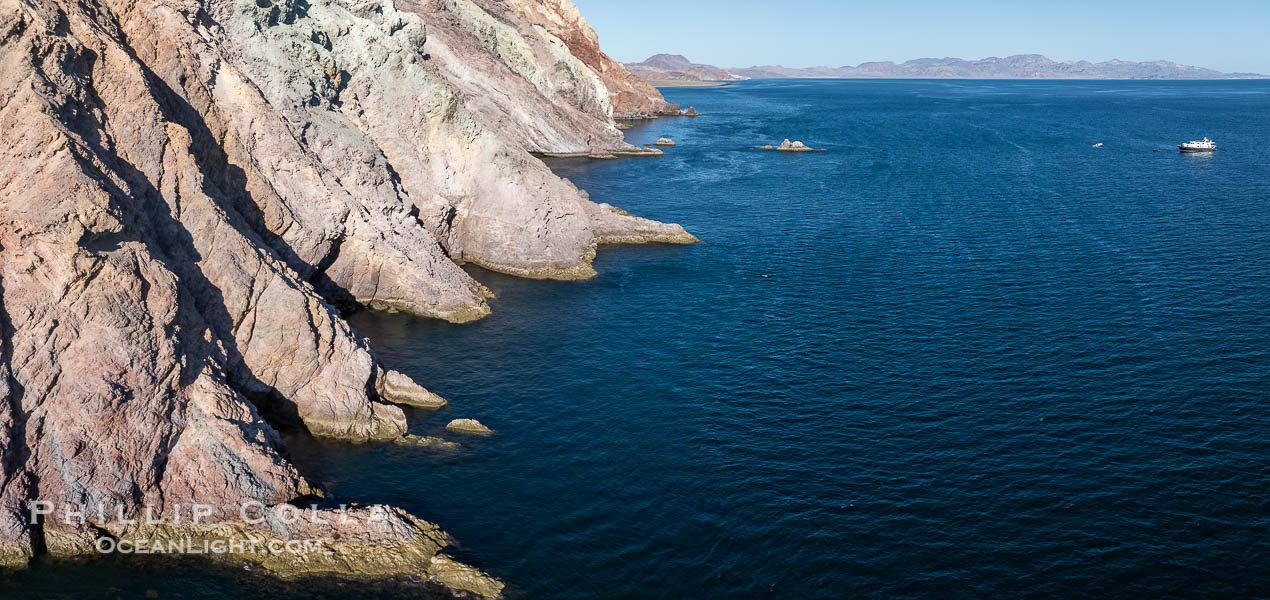 Eastern Promontory of Isla Angel de la Guarda, Aerial Photo, Sea of Cortez, Mexico.  Guardian Angel island is part of the Midriff Islands in Mexico's Sea of Cortez. Baja California, natural history stock photograph, photo id 40346