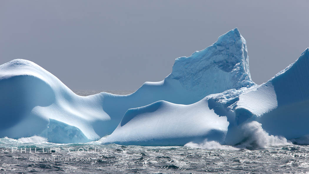 Iceberg detail, at sea among the South Orkney Islands. Coronation Island, Southern Ocean, natural history stock photograph, photo id 24794