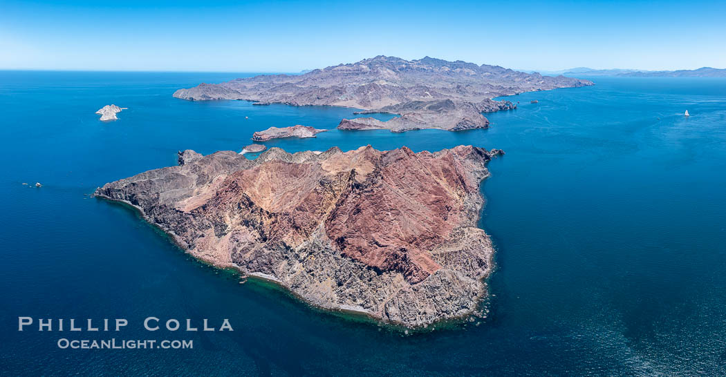 Isla Angel de la Guarda, Aerial Photo, Sea of Cortez, Mexico.  Guardian Angel island is part of the Midriff Islands in Mexico's Sea of Cortez. Baja California, natural history stock photograph, photo id 40327