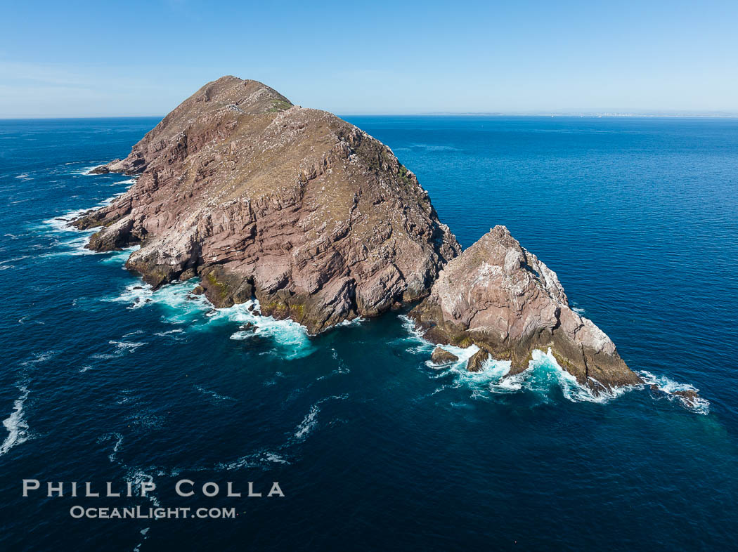 North Coronado Island viewed from the South, near Tijuana, Mexico, aerial photograph. Islas Coronado. Coronado Islands (Islas Coronado), Baja California, natural history stock photograph, photo id 39990