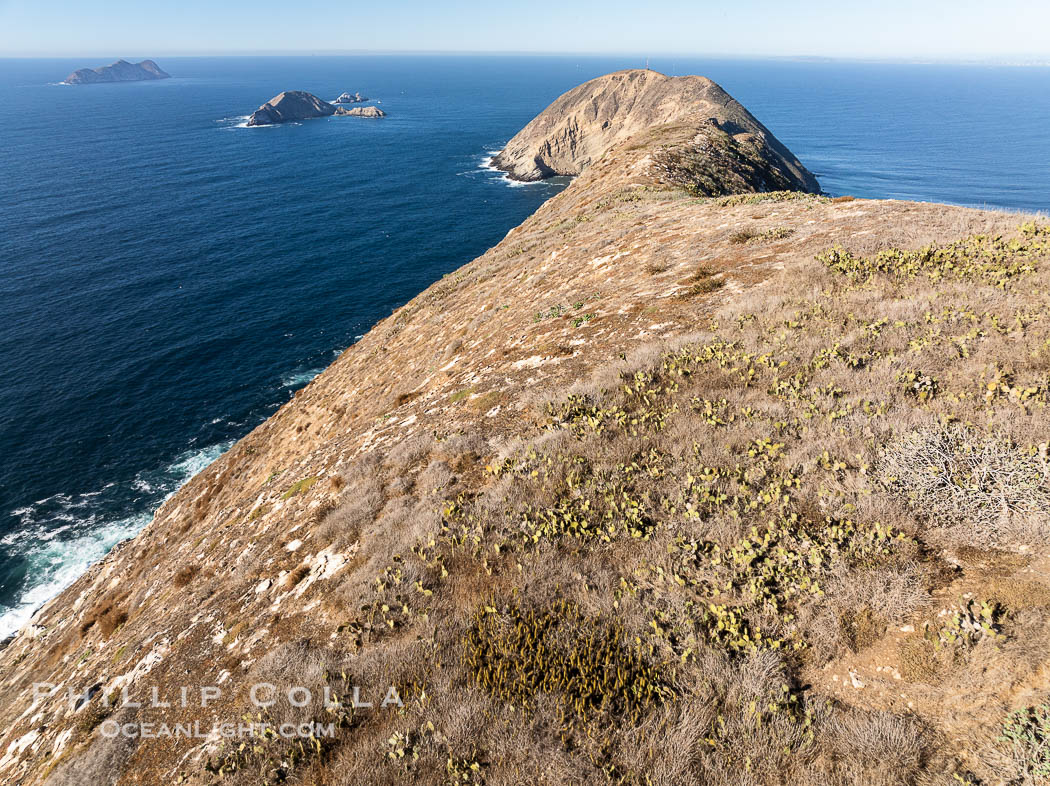 South Coronado Island, viewed from the south, with Middle Island and North Island in the distance. Coronado Islands (Islas Coronado), Baja California, Mexico, natural history stock photograph, photo id 40747