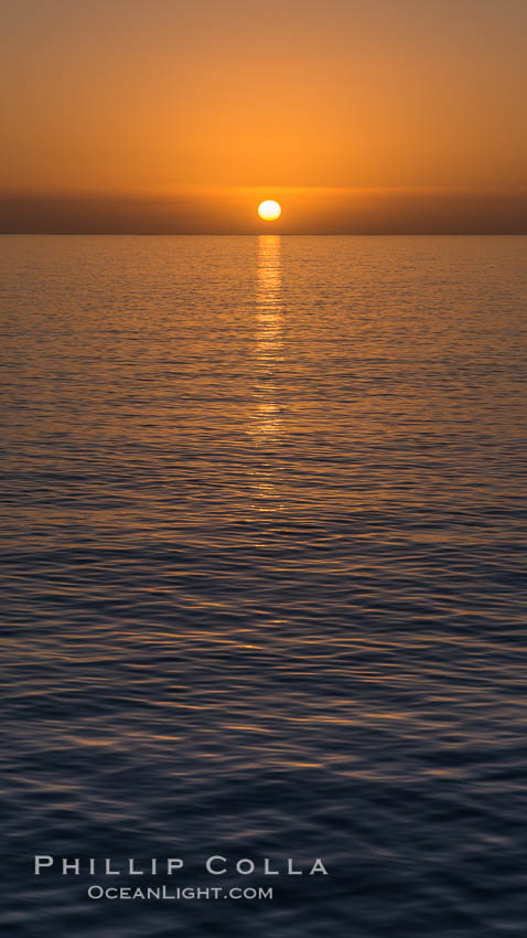 Sunrise over the Pacific Ocean, cloudless, viewed from Guadalupe Island. Guadalupe Island (Isla Guadalupe), Baja California, Mexico, natural history stock photograph, photo id 28777